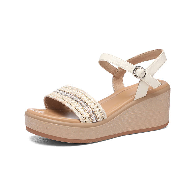JINSITU PU, Textile One Strap Sandals Women's