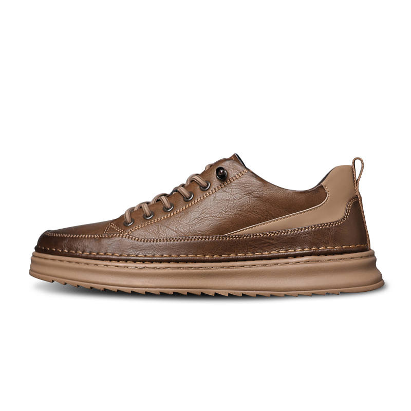 Playboy Cow Split Leather Low top Skateboard Shoes Men's Brown
