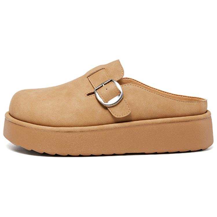 DAPHNE DAPHNE Slip Resistant Closed Toe Slippers Women's Camel