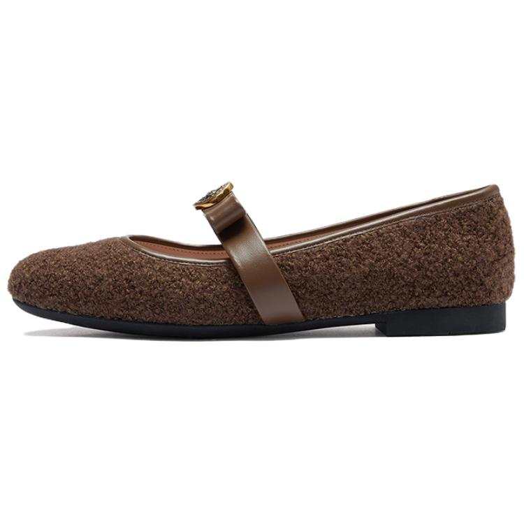 Le Saunda Cow Leather Flat Mary Jane Shoes Women's