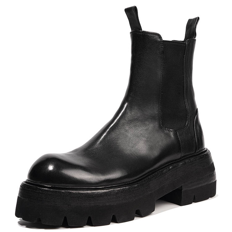 Dreambox Dreambo Horse Leather Handcrafted Chelsea Boots Men's Black