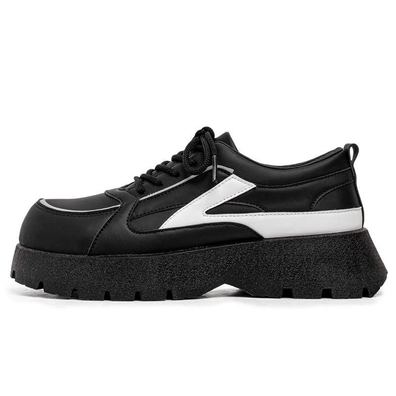 GONGNIUMEILI Pu Slip Resistant Abrasion Resistant Slip Resistant Abrasion Resistant Low top Casual Shoes Men's Black