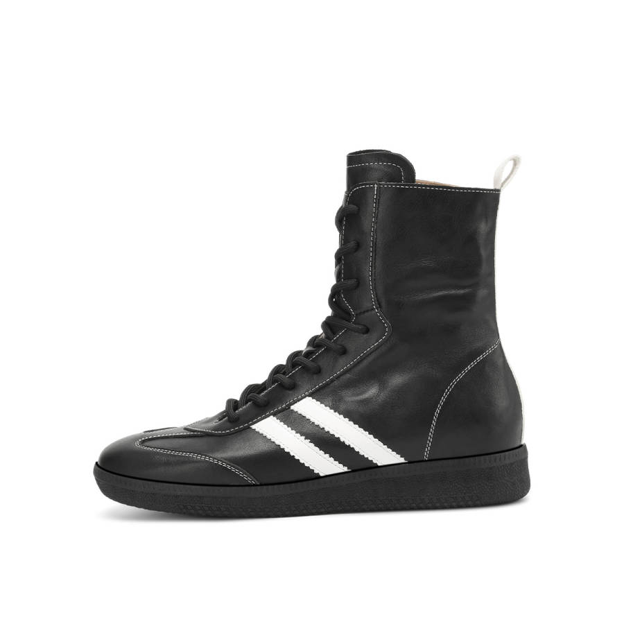 Rosa Bianca Top Grain Cow Leather Ankle Boots Women's Black