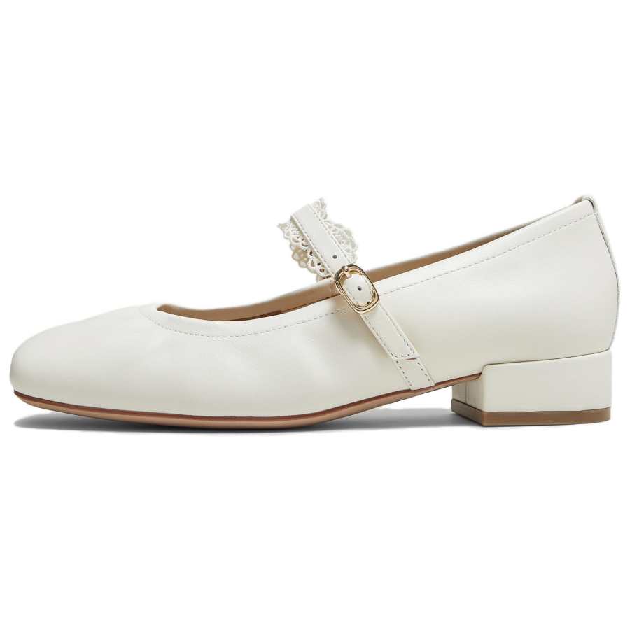 Tata Semi Melted Cheeses Block Heel Mary Jane Shoes Medium Heel Women's
