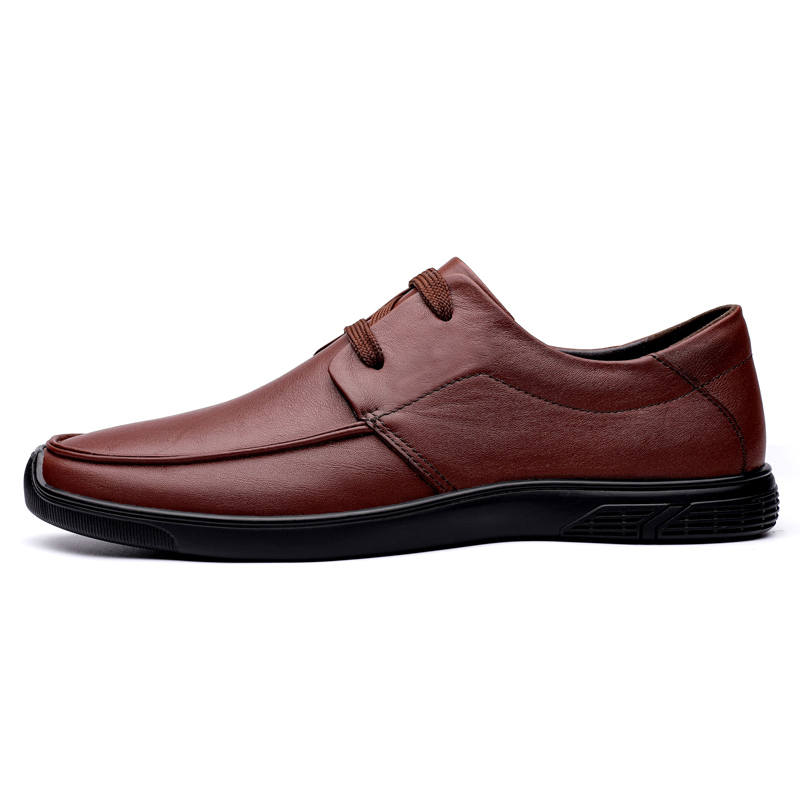 XIMO BULL Casual Leather Shoes Men's Low Top Black/Brown