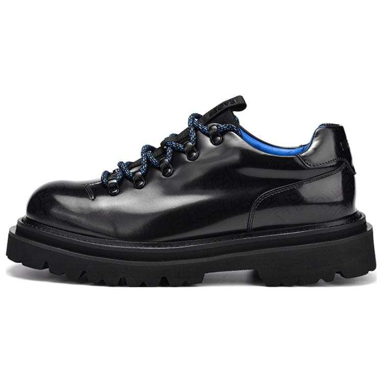 RARE Cow Leather Casual Shoes Men's Black Blue