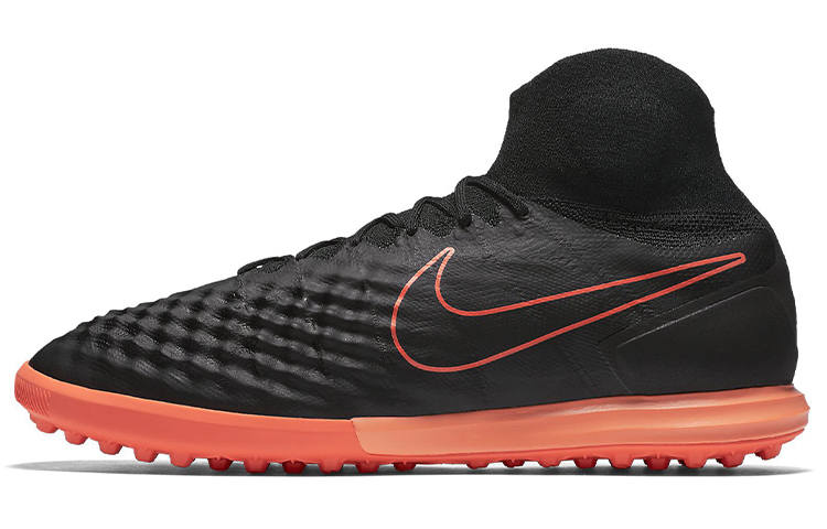 Nike Nike TF Turf Cushioning Slip Resistant Abrasion Resistant Grassland Soccer Shoes Men's Black Orange