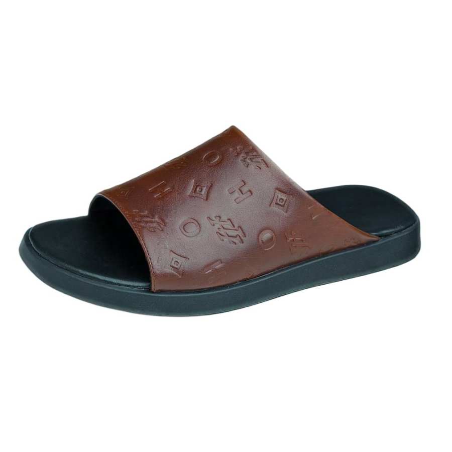 SENJIALUO Rubber Stitching Odor Resistant Abrasion Resistant Cushioning Slide Slippers Men's Black
