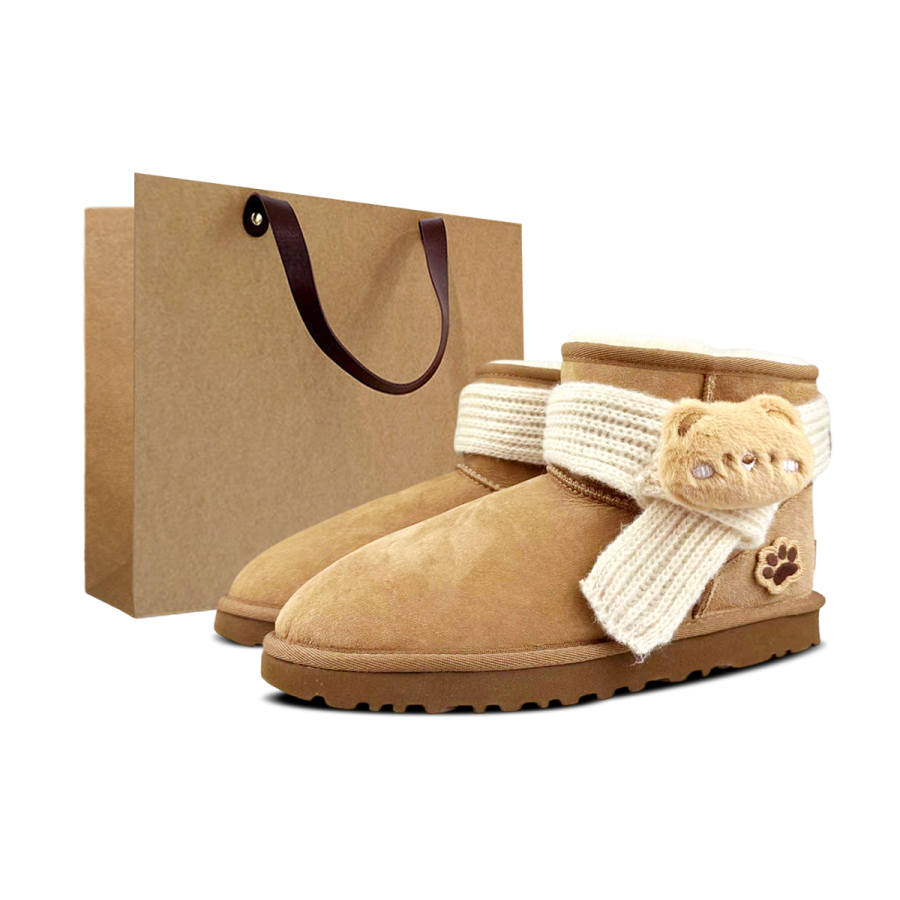 UGG CLASSIC MINI Sheepskin Thermal Short Snow Boots Women's Chestnut