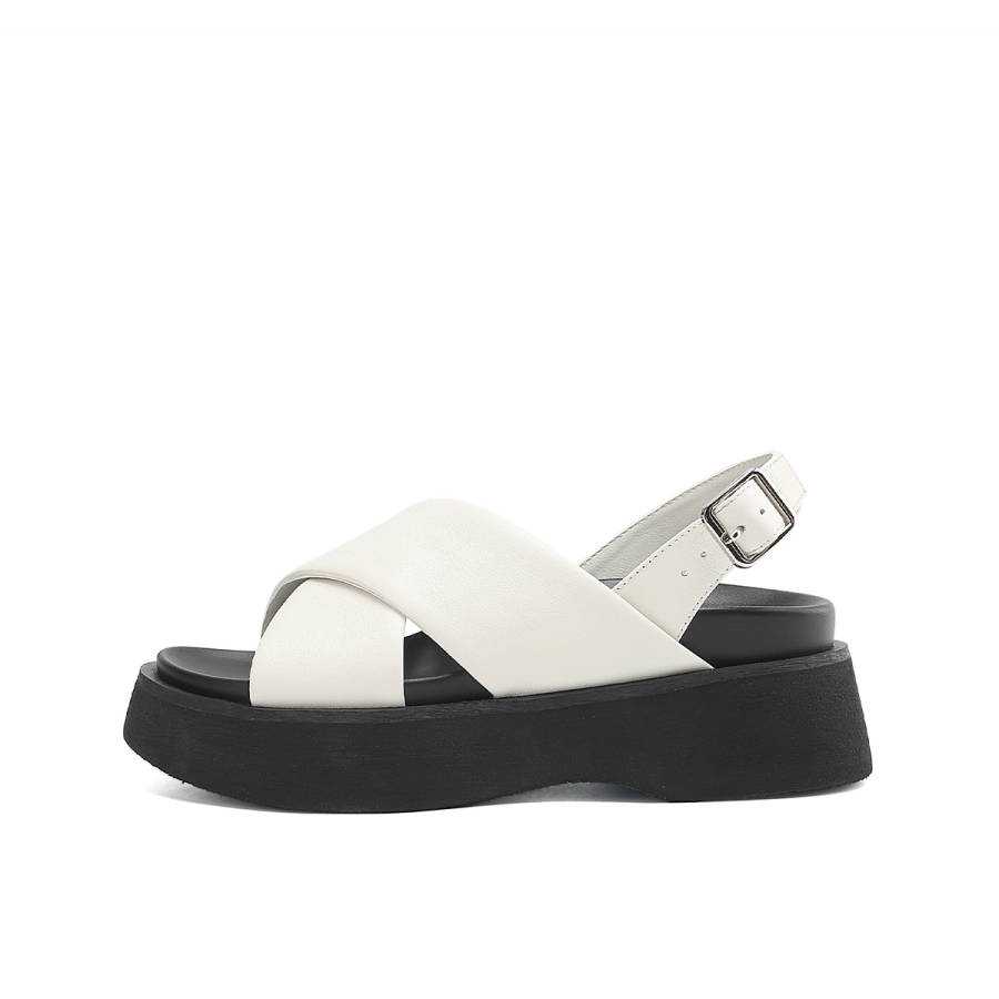 BOERDIQI Top Grain Cow Leather One Strap Sandals 5CM Women's