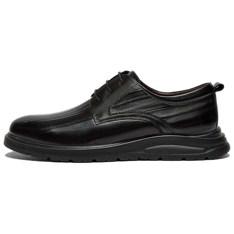 BASTO Casual Leather Shoes Men's Low Top Black