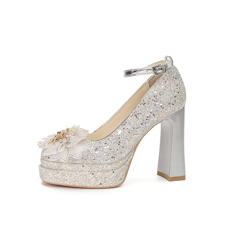 Zubumei Leather Chunky Heel High Heels Women's