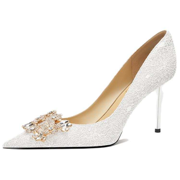 Zubumei High Heels Women's White, Champagne