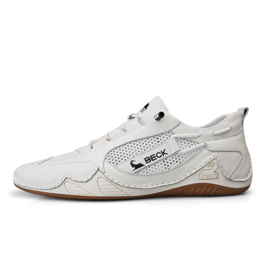 BECK Textile, Split Cow Leather Slip Resistant, Abrasion Resistant, Breathable Low top Casual Shoes Unisex