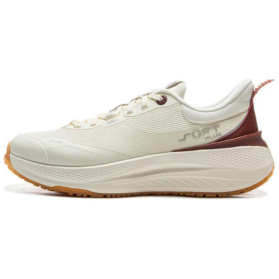 Li-Ning Li Ning SOFT PLUS Textile, TPU Low top Casual Shoes Men's Beige White Red