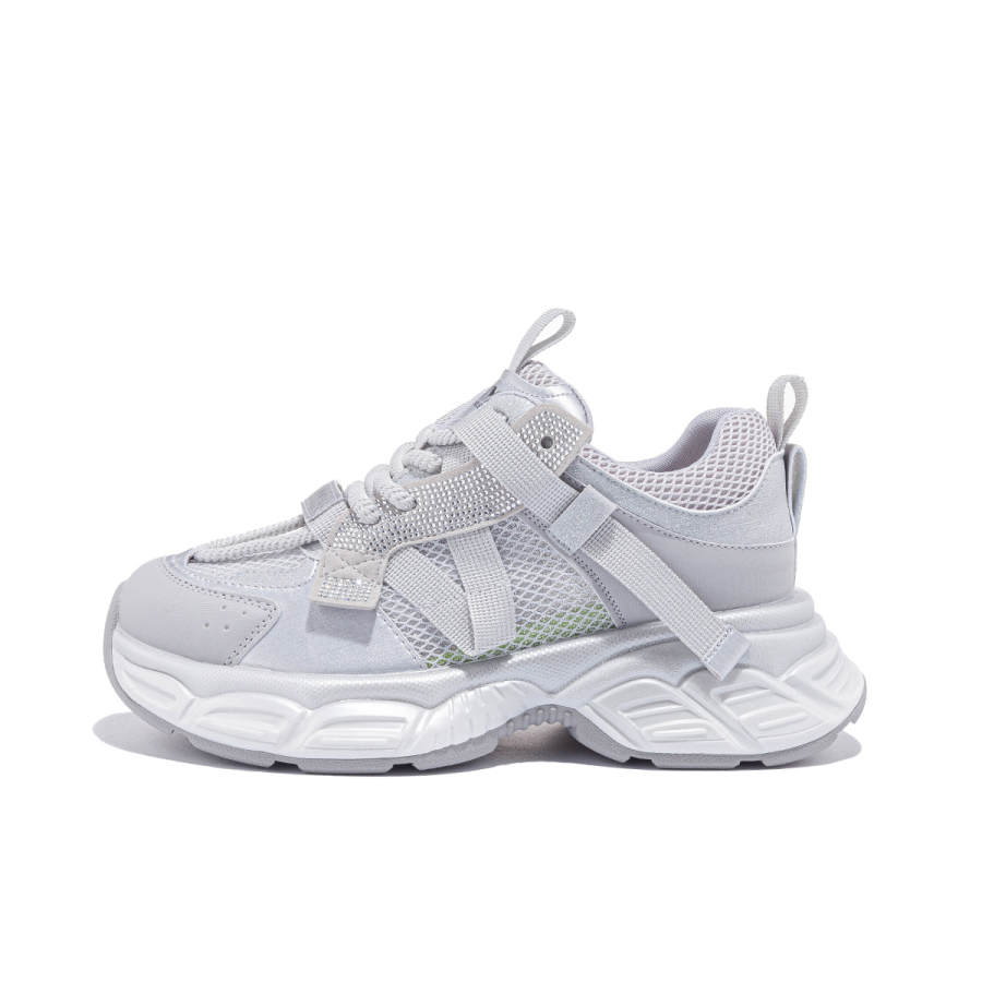Safiya Synthetic Leather Abrasion Resistant Breathable Height Increasing Low top Chunky Sneakers Women's