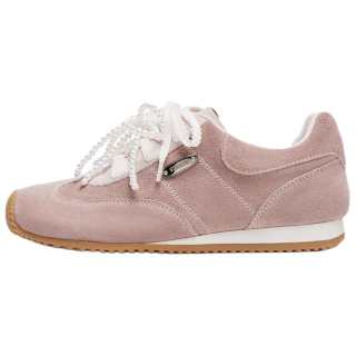 Staccato Pearl Lace Up Cow Split Leather Vintage Low top Casual Shoes Women's