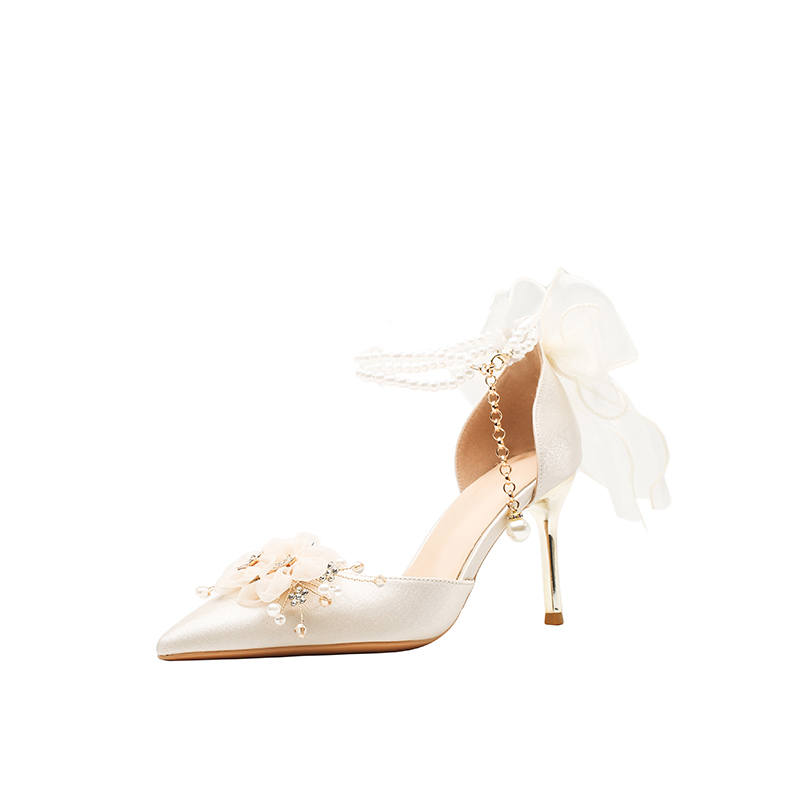 Zubumei Fabric High Heels Women's Apricot
