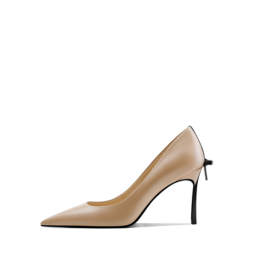 YUTIANAI Top Grain Cow Leather Slim Heel High Heels Women's
