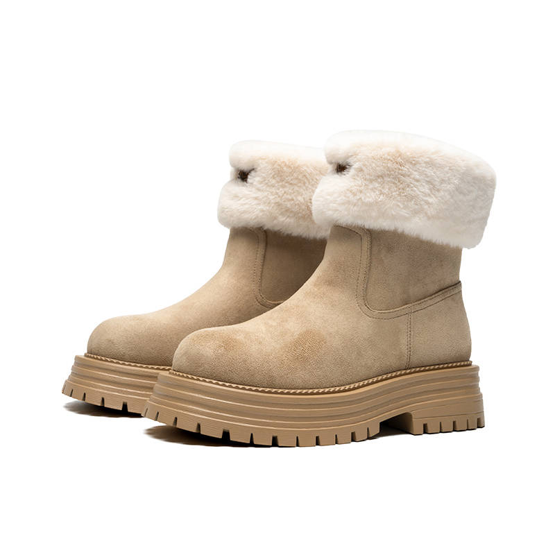 ZHR Snow Boots Women's High Top Black/Khaki