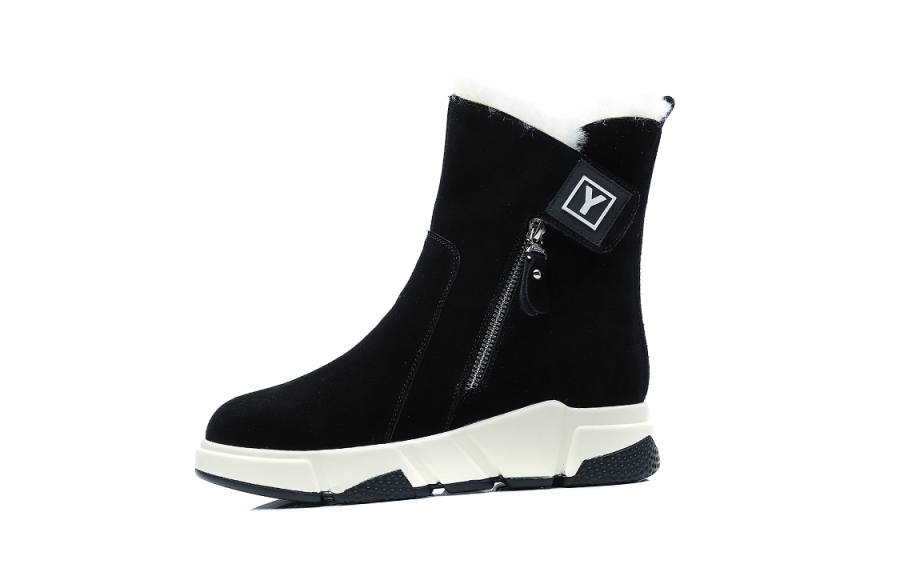 VEDULLAR Suede Thermal Abrasion Resistant Slip Resistant Short Mid Calf Snow Boots Women's