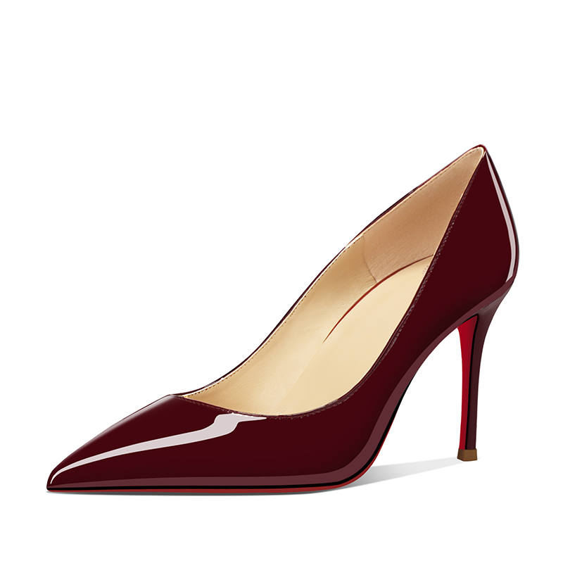 GABPIHLA HEURST Patent Leather Slim Heel High Heels 10cm Women's