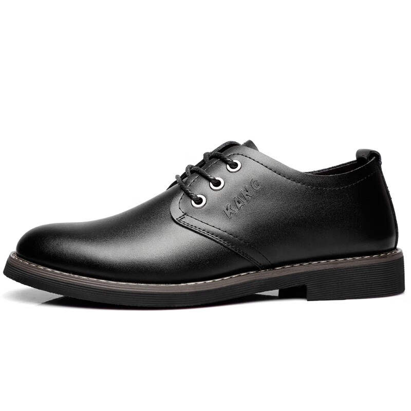 Poitulas Cow Split Leather Dress Shoes Men's Black