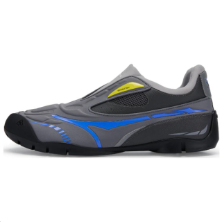 Untitlab Microfiber Leather Cushioning Slip Resistant Low top Casual Shoes Unisex Blue Gray