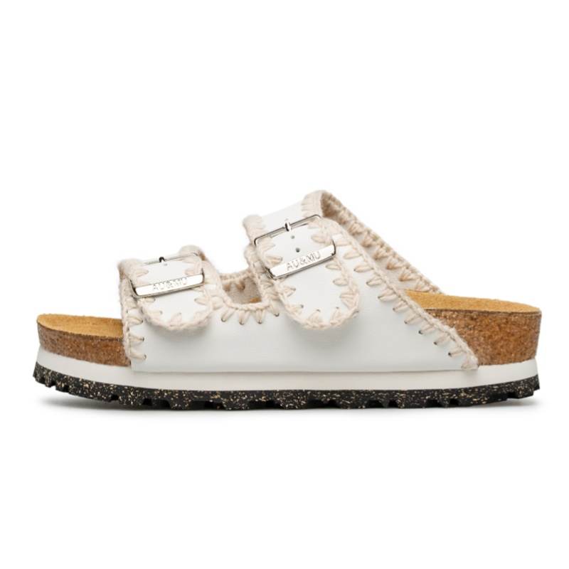 AU&MU Slide Slippers Women's White, Chestnut, Black Knight Flower