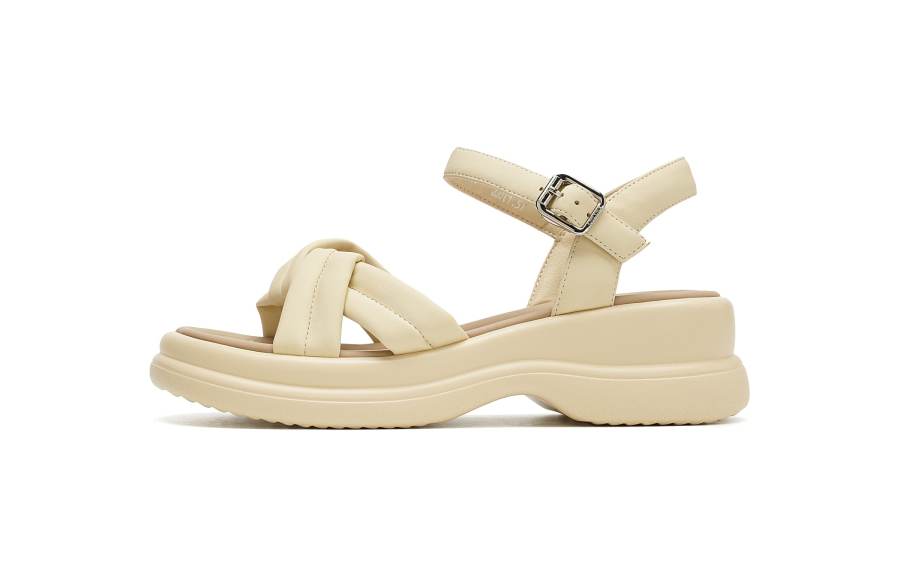 AOKANG One Strap Sandals Women's Yellow