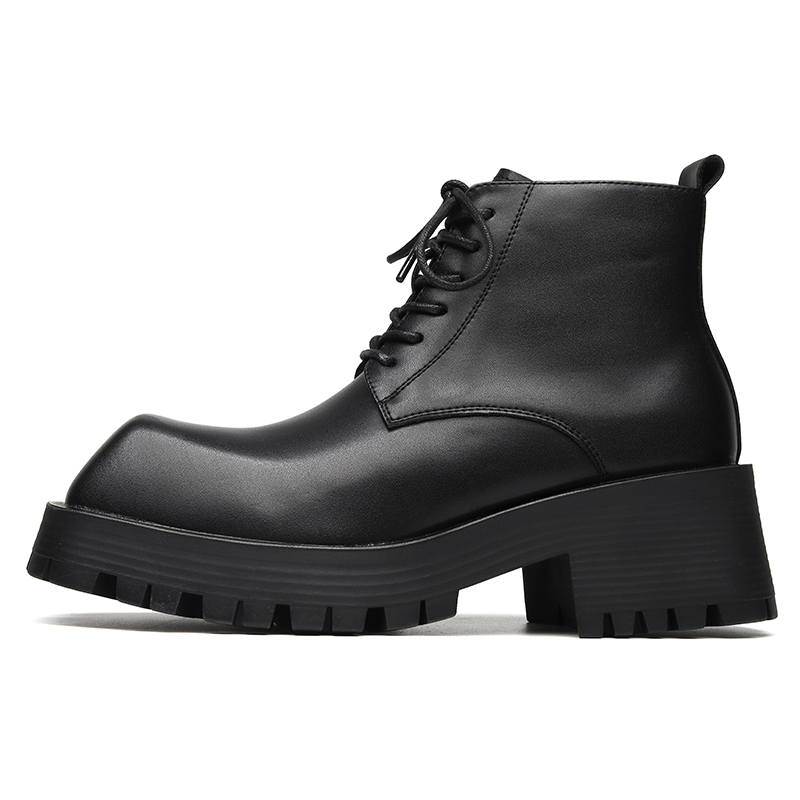 ZONEJOY ZONEJOY Synthetic Leather Crew Combat Boots Men's Black