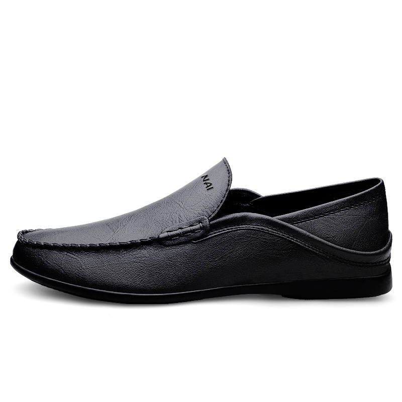 WENNAI Cow Split Leather Casual Shoes Men's Black
