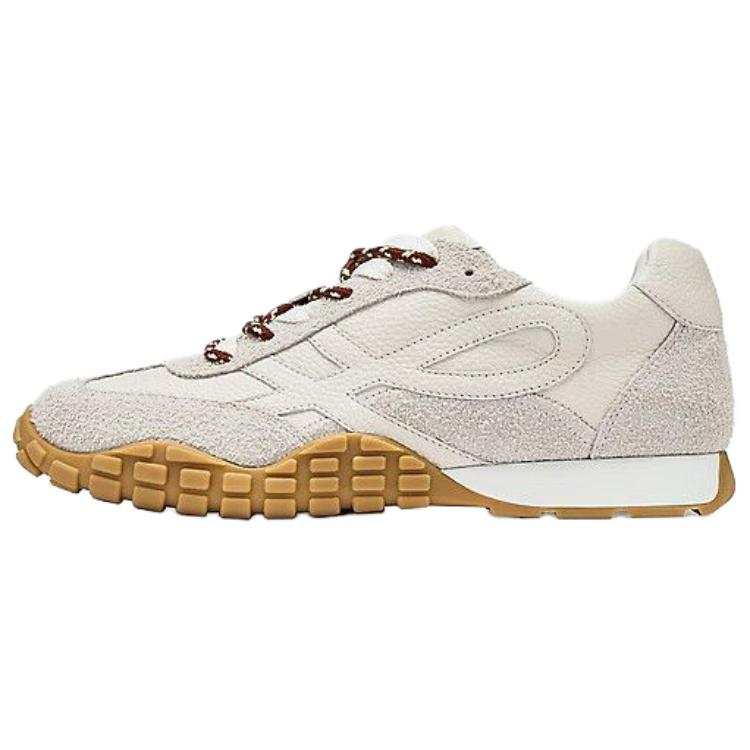 73Hours Roasted Almond Milk Cow Leather Abrasion Resistant Low top Casual Shoes Women's Ecru