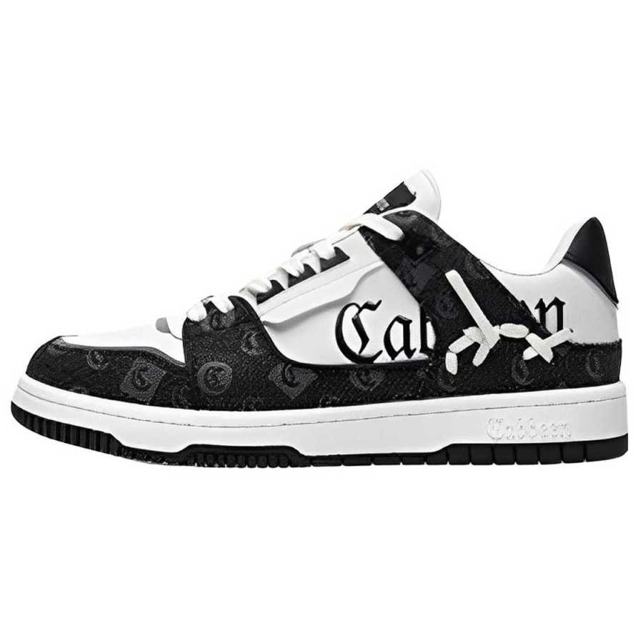 Cabbeen Paisley Textile, Synthetic Leather Breathable Low top Skateboard Shoes Men's Couple