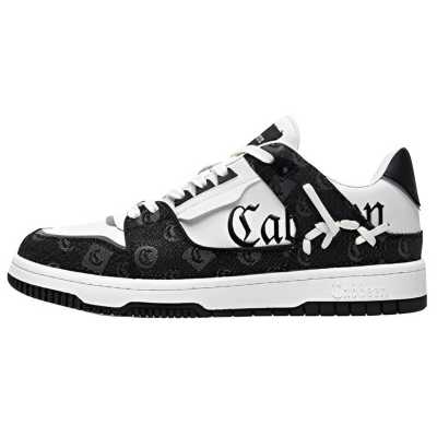 Cabbeen Paisley Textile, Synthetic Leather Breathable Low top Skateboard Shoes Men's Couple