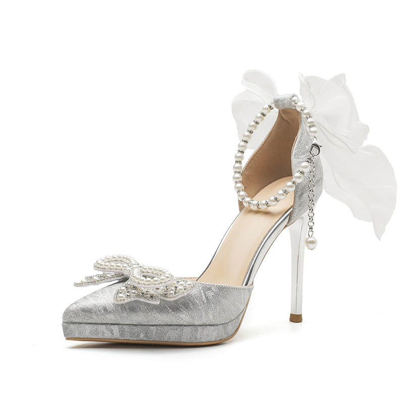 KATHRYN WILSON Slim Heel High Heels 8cm Women's Silver