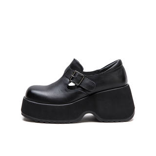 CHIBANG Top Grain Cow Leather Casual Shoes 7cm Women's