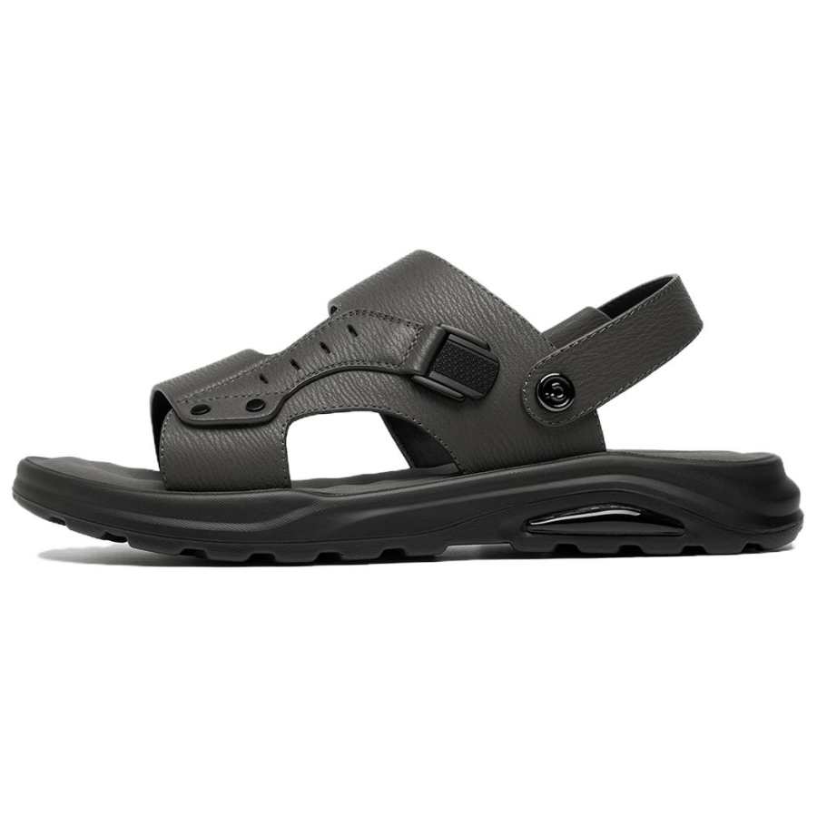 C°BANNER Top Grain Cow Leather Beach Sandals Men's Gray
