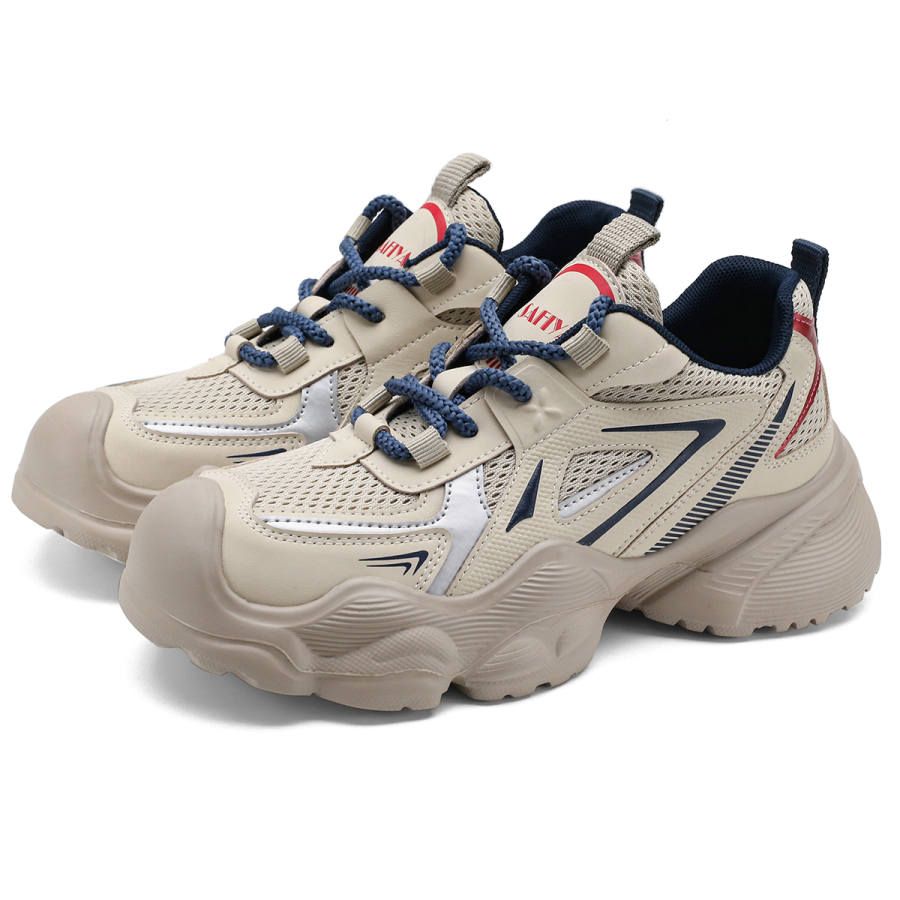 Safiya Cow Split Leather Low top Chunky Sneakers Women's
