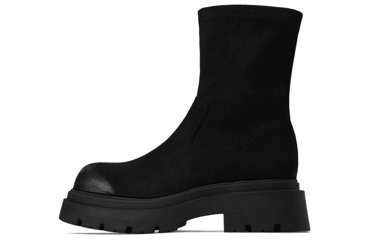 CAMEIDO Fabric Fashion Ankle Boots 5CM Women's Black
