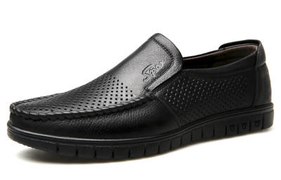 HUANAI Top Grain Cow Leather Dress Shoes Men's Black