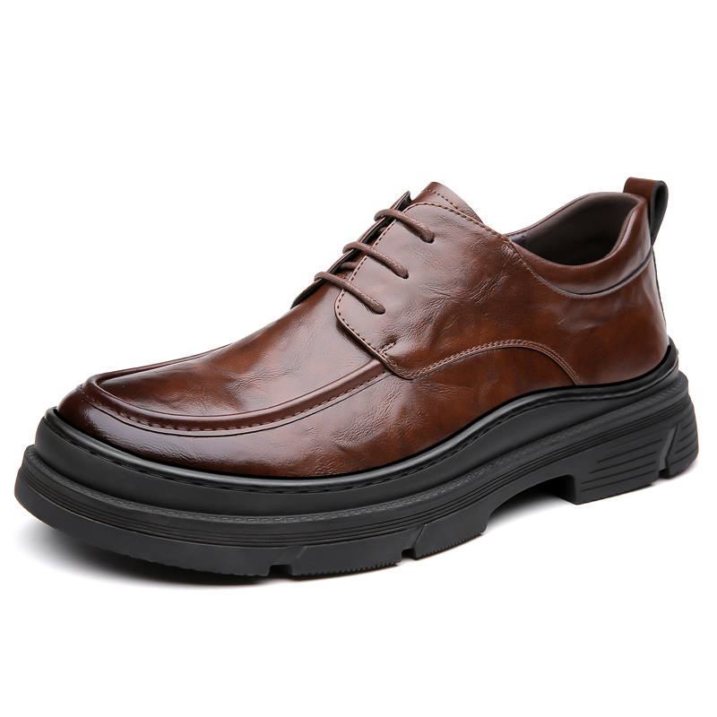 CITONGXIANSHENG Cow Split Leather Casual Shoes Men's Brown