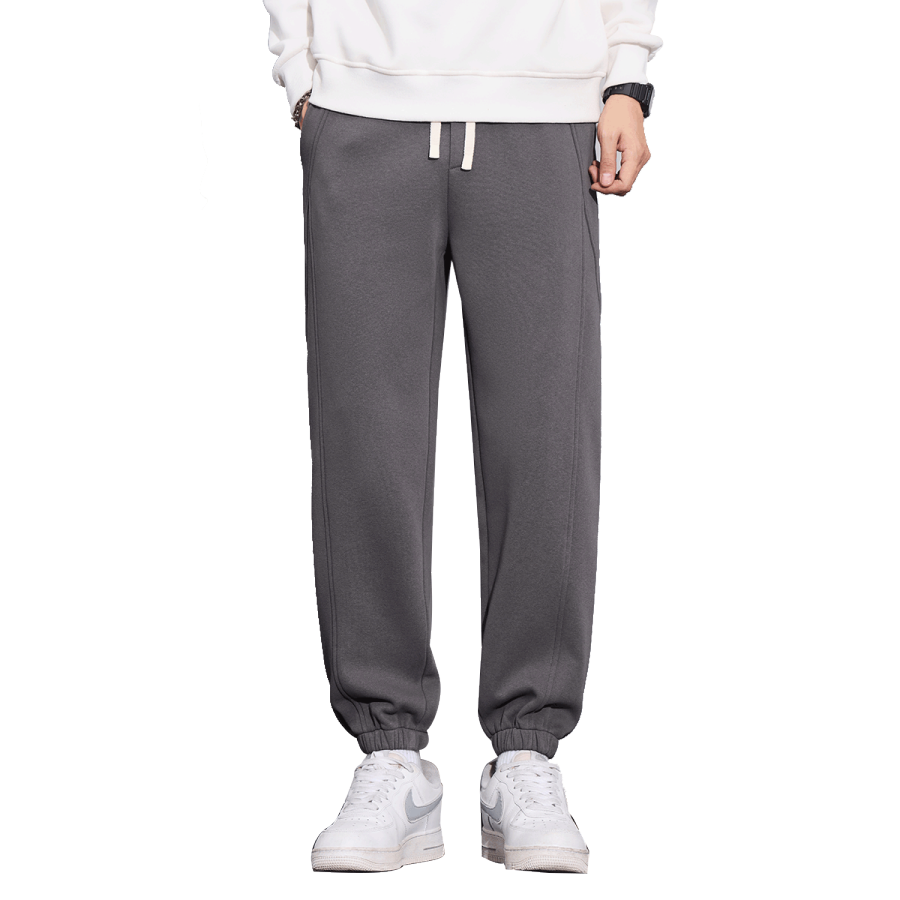 Tonlion Casual Pants Unisex Thickened And Fleece Lined Cuffed Pants