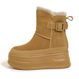 XIEGUIHUAYU Cow Suede Thermal Waterproof Height Increasing Slip Resistant