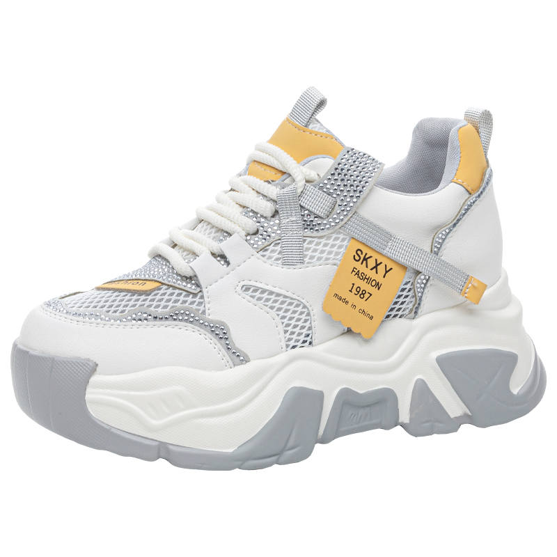 POOQ Cow Leather Low top Chunky Sneakers Women's