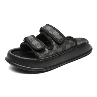 SOBB Rubber Sole Abrasion Resistant Cushioning Slide Slippers Men's Black