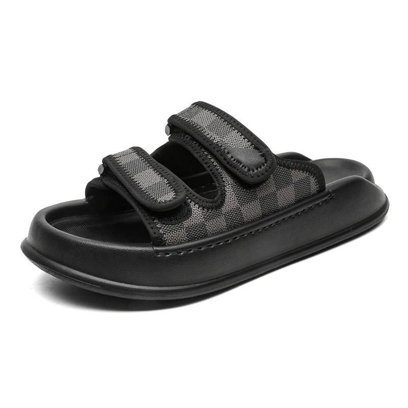 SOBB SOBB Rubber Sole Abrasion Resistant Cushioning Slide Slippers Men's Black