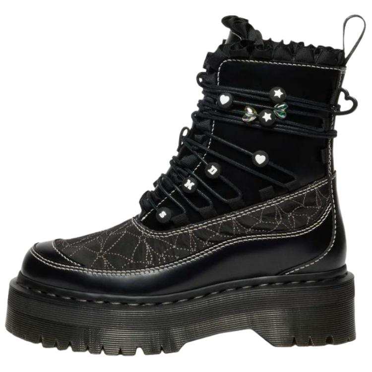 Dr.Martens Jadonseries FRILL Leather Combat Boots 5cm Women's Black
