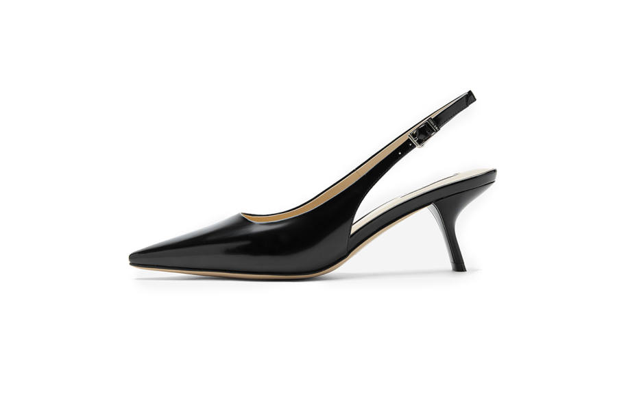 NINE WEST Cow Leather Irregular Heel High Heels 7cm Women's
