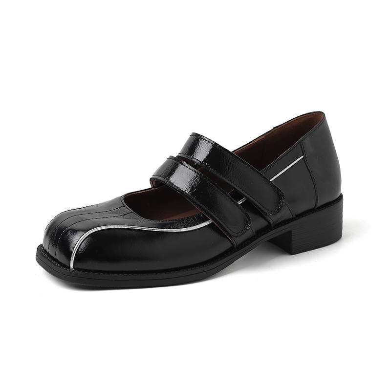 HONGYANGLIN Top Grain Cow Leather Mary Jane Shoes Women's